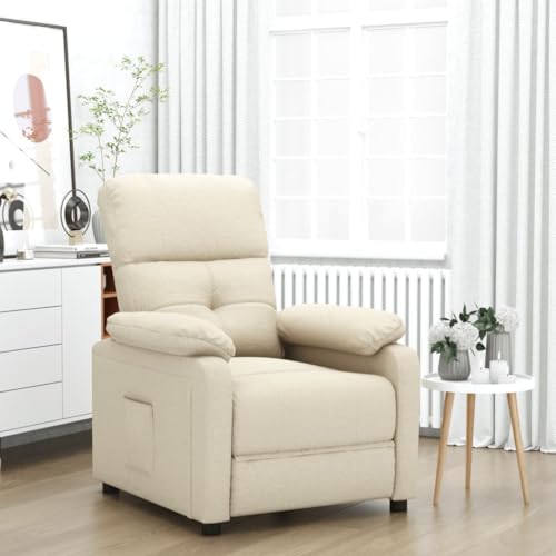 IBUQDDV Lesesessel Loungesitz Armlehnensessel Fernsehsessel Relaxsessel Creme Stoff für Bistro Küche Innen Außenbereich IBUQDDV Lesesessel Loungesitz Armlehnensessel Fernsehsessel Relaxsessel Creme Stoff für Bistro Küche Innen Außenbereich von IBUQDDV