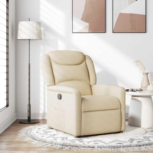 IBUQDDV Lesesessel Loungesitz Fernsehsessel Armlehnensessel Relaxsessel Creme Stoff für Büro Schlafzimmer Leseecken IBUQDDV Lesesessel Loungesitz Fernsehsessel Armlehnensessel Relaxsessel Creme Stoff für Büro Schlafzimmer Leseecken von IBUQDDV