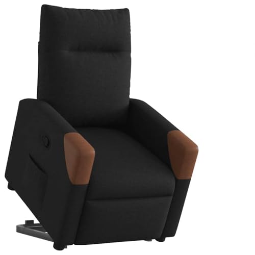 IBUQDDV Lesesessel Loungesitz Fernsehsessel Armlehnensessel Relaxsessel mit Aufstehhilfe Schwarz Stoff für Schlafzimmer Büro Vanity von IBUQDDV