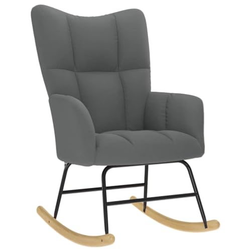 IBUQDDV Lesesessel Relaxstuhl Schaukelstuhl Chair Schaukelstuhl Dunkelgrau Stoff für Wohnzimmer Schlafzimmer von IBUQDDV