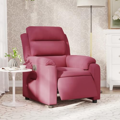 IBUQDDV Loungesitz Armlehnensessel Lesesessel Fernsehsessel Relaxsessel Elektrisch Weinrot Samt für Wohnzimmer Schlafzimmer von IBUQDDV