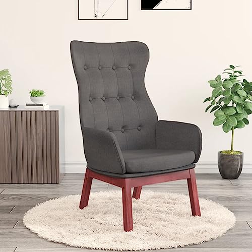 IBUQDDV Loungesitz Fernsehsessel Lesesessel Armlehnensessel Relaxsessel Dunkelgrau Stoff für Büro Schlafzimmer von IBUQDDV