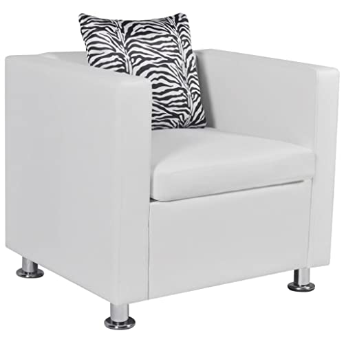 IBUQDDV Loungesitz Fernsehsessel Lesesessel Armlehnensessel Sessel Weiß Kunstleder für Bistro Küche Innen Außenbereich IBUQDDV Loungesitz Fernsehsessel Lesesessel Armlehnensessel Sessel Weiß Kunstleder für Bistro Küche Innen Außenbereich von IBUQDDV