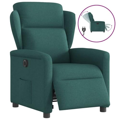 IBUQDDV Loungesitz Lesesessel Armlehnensessel Fernsehsessel Relaxsessel Elektrisch Dunkelgrün Stoff für Büro Schlafzimmer Leseecken von IBUQDDV