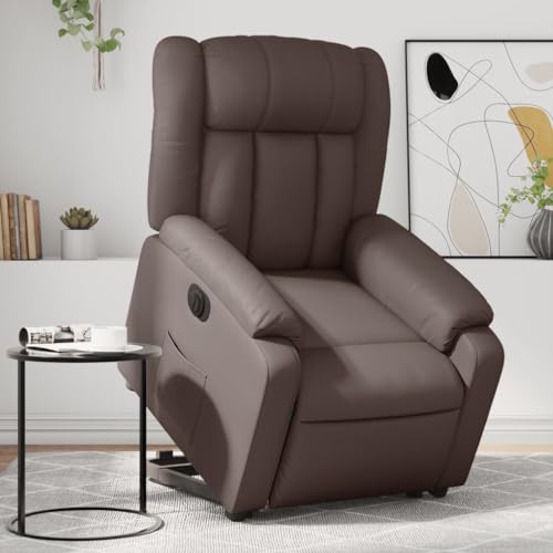 IBUQDDV Loungesitz Lesesessel Armlehnensessel Fernsehsessel Relaxsessel mit Aufstehhilfe Elektrisch Braun Kunstleder für Schlafzimmer Büro Vanity von IBUQDDV