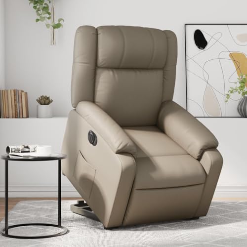IBUQDDV Loungesitz Lesesessel Armlehnensessel Fernsehsessel Relaxsessel mit Aufstehhilfe Elektrisch Cappuccino Kunstleder für Wohnzimmer Schlafzimmer von IBUQDDV