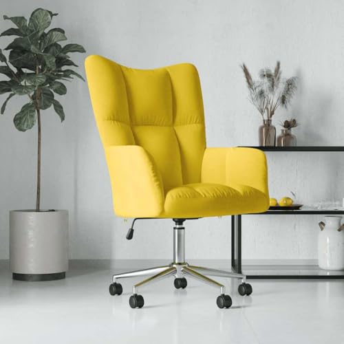 IBUQDDV Loungesitz Lesesessel Fernsehsessel Armlehnensessel Relaxsessel Senfgelb Samt für Büro Schlafzimmer Leseecken von IBUQDDV