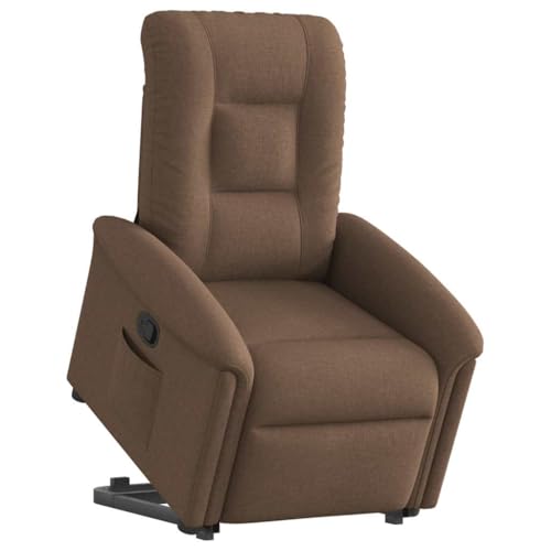 IBUQDDV Loungesitz Lesesessel Fernsehsessel Armlehnensessel Relaxsessel mit Aufstehhilfe Braun Stoff für Wohnzimmer Schlafzimmer von IBUQDDV