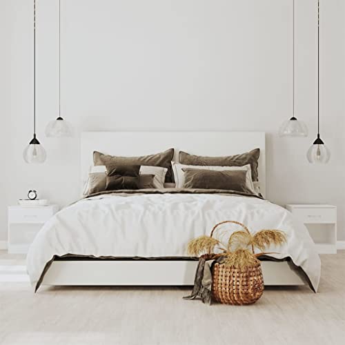 IBUQDDV Nightstand Ablagetisch Telefontisch Sofatisch Nachttische 2 STK. mit Schublade Hochglanz-Weiß für Schlafzimmer Wohnzimmer von IBUQDDV