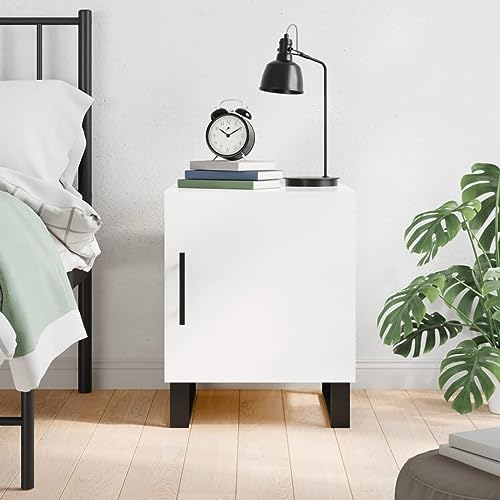 IBUQDDV Nightstand Sofatisch Ablagetisch Telefontisch Nachttisch Hochglanz-Weiß 40x40x50 cm Holzwerkstoff für Schlafzimmer, Esszimmer, Büro von IBUQDDV