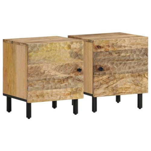 IBUQDDV Nightstand Sofatisch Ablagetisch Telefontisch Nachttische 2 STK. 40x33x46 cm Massivholz Mango für Schlafzimmer Wohnzimmer IBUQDDV Nightstand Sofatisch Ablagetisch Telefontisch Nachttische 2 STK. 40x33x46 cm Massivholz Mango für Schlafzimmer Wohnzimmer von IBUQDDV