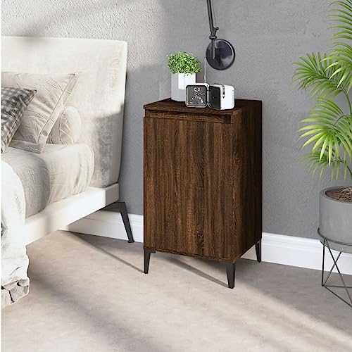 IBUQDDV Nightstand Sofatisch Telefontisch Ablagetisch Nachttisch Braun Eichen-Optik 40x35x70 cm Holzwerkstoff für Schlafzimmer Wohnzimmer von IBUQDDV