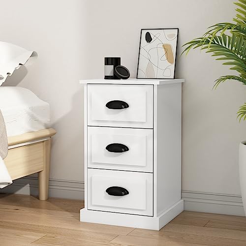 IBUQDDV Nightstand Sofatisch Telefontisch Ablagetisch Nachttisch Hochglanz-Weiß 39x39x67 cm Holzwerkstoff für Schlafzimmer Wohnzimmer von IBUQDDV