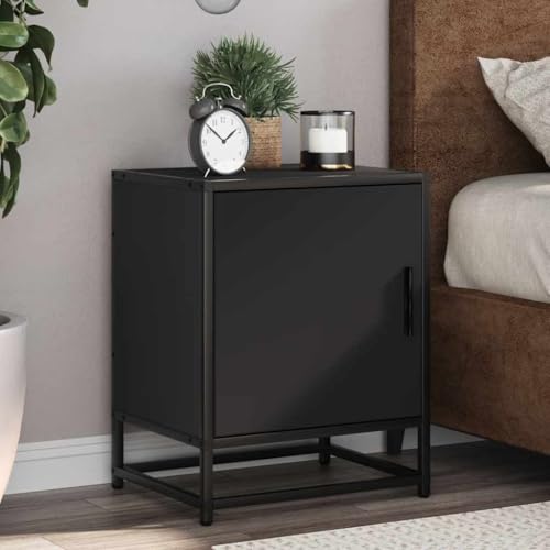 IBUQDDV Nightstand Telefontisch Sofatisch Ablagetisch Nachttisch Schwarz 40x31x50 cm Holzwerkstoff und Metall für Schlafzimmer, Küche, Flur, Balkon IBUQDDV Nightstand Telefontisch Sofatisch Ablagetisch Nachttisch Schwarz 40x31x50 cm Holzwerkstoff und Metall für Schlafzimmer, Küche, Flur, Balkon von IBUQDDV