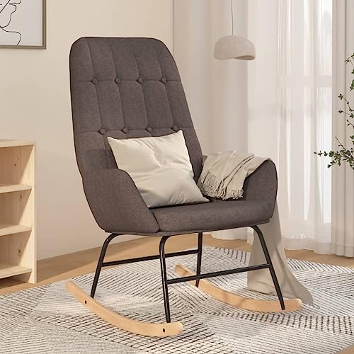 IBUQDDV Relaxstuhl Lesesessel Schaukelstuhl Chair Schaukelstuhl Dunkelgrau Stoff für Wohnzimmer Schlafzimmer von IBUQDDV