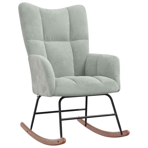 IBUQDDV Schaukelstuhl Chair Lesesessel Relaxstuhl Schaukelsessel Hellgrau Samt für Wohnzimmer Schlafzimmer IBUQDDV Schaukelstuhl Chair Lesesessel Relaxstuhl Schaukelsessel Hellgrau Samt für Wohnzimmer Schlafzimmer von IBUQDDV