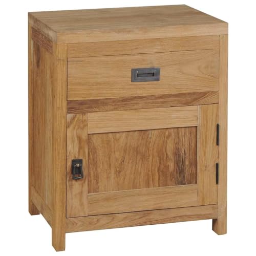 IBUQDDV Sofatisch Nightstand Ablagetisch Telefontisch Nachttisch Massivholz Teak 40x30x50 cm für Schlafzimmer Wohnzimmer von IBUQDDV
