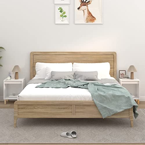 IBUQDDV Sofatisch Nightstand Ablagetisch Telefontisch Nachttische 2 STK. Hochglanz-Weiß 40x35x50 cm für Schlafzimmer Wohnzimmer von IBUQDDV