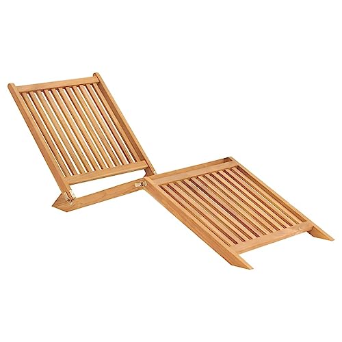 IBUQDDV Strandliege Terassenmöbel Campingliege Stuhl Outdoor Sonnenliege Massivholz Teak für Patio Strand Terrasse Pool von IBUQDDV