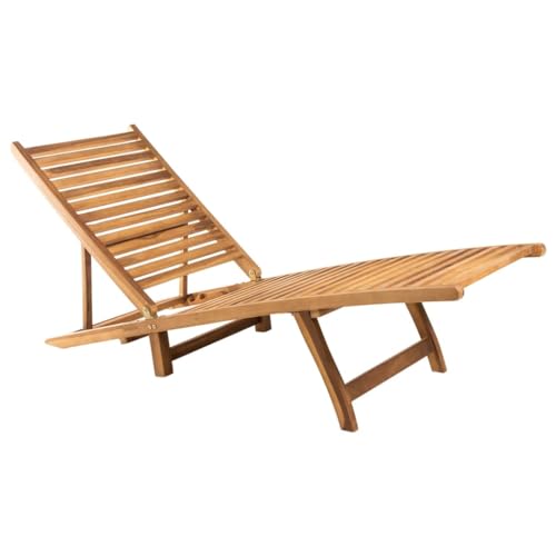 IBUQDDV Stuhl Outdoor Terassenmöbel Campingliege Strandliege Sonnenliege Massivholz Teak für Patio Strand Terrasse Pool von IBUQDDV