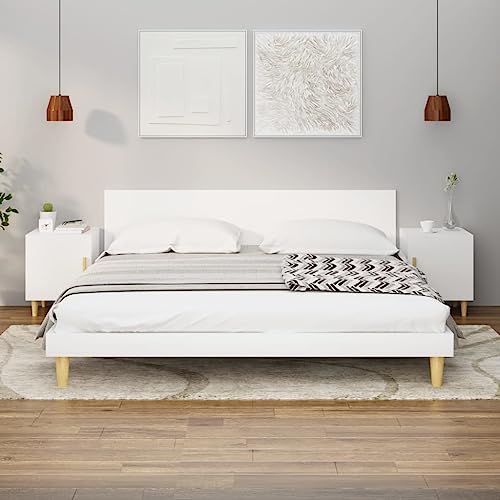 IBUQDDV Telefontisch Nightstand Sofatisch Ablagetisch Nachttische 2 STK. Weiß Holzwerkstoff für Wohnzimmer, Schlafzimmer, Flur, Küche von IBUQDDV