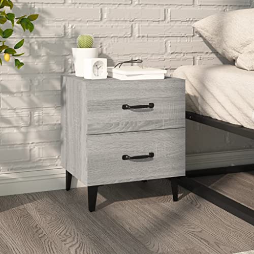 IBUQDDV Telefontisch Sofatisch Ablagetisch Nightstand Nachttisch Grau Sonoma 40x35x47,5 cm für Schlafzimmer Wohnzimmer von IBUQDDV