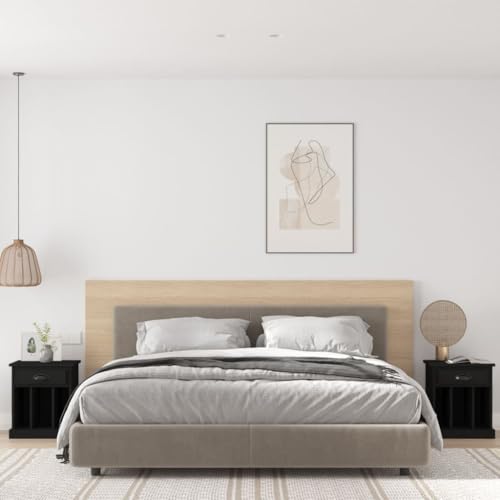 IBUQDDV Telefontisch Sofatisch Ablagetisch Nightstand Nachttische 2 STK. Schwarz 43x36x50 cm für Schlafzimmer Wohnzimmer IBUQDDV Telefontisch Sofatisch Ablagetisch Nightstand Nachttische 2 STK. Schwarz 43x36x50 cm für Schlafzimmer Wohnzimmer von IBUQDDV