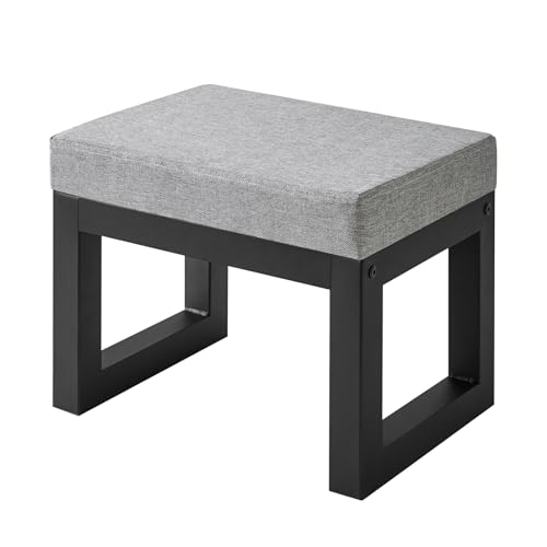 IBUYKE 16” Kleiner Fußhocker Ottomane, Rechteckige Leinen Fußablage Hocker mit Gepolstertem Sitz und Metallbeinen, Moderne Ottomane Fußstütze für Wohn-Schlafzimmer Sessel, Blau-Grau WBD001L-X IBUYKE 16” Kleiner Fußhocker Ottomane, Rechteckige Leinen Fußablage Hocker mit Gepolstertem Sitz und Metallbeinen, Moderne Ottomane Fußstütze für Wohn-Schlafzimmer Sessel, Blau-Grau WBD001L-X von IBUYKE