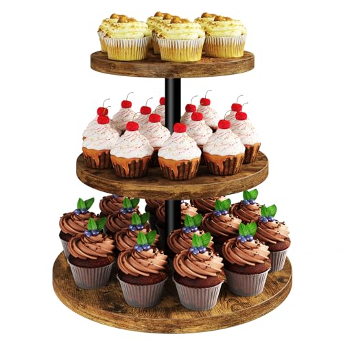 IBUYKE Cupcake-Ständer mit 3 Ebenen,Cupcake-Turm aus Holz,Runder Dessertständer Tortenständer,Muffinständer, Dessertbaum für Weihnachten, Geburtstag, Hausparty, Hochzeit,Braun TLJ017H IBUYKE Cupcake-Ständer mit 3 Ebenen,Cupcake-Turm aus Holz,Runder Dessertständer Tortenständer,Muffinständer, Dessertbaum für Weihnachten, Geburtstag, Hausparty, Hochzeit,Braun TLJ017H von IBUYKE