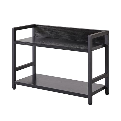 IBUYKE Gewürzregal mit 2 Ebenen, Küchenregal, für Arbeitsplatte, Schreibtisch Organizer,Aufbewahrung für Gewürze,für Küche, Wohnzimmer, Büro,Schwarz TLJ002B von IBUYKE