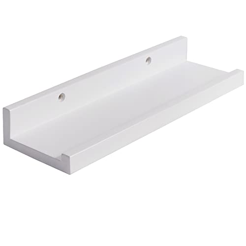IBUYKE Wandregal in U-Form, 30/45/60/90 cm Schweberegal Vintage-Stil Hängeregal Büroregal für Dekos, Wohnzimmer, Schlafzimmer und Bür White RF-GB543W von IBUYKE