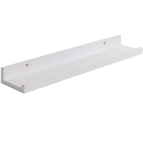 IBUYKE Wandregal in U-Form, 30/45/60/90 cm Schweberegal Vintage-Stil Hängeregal Büroregal für Dekos, Wohnzimmer, Schlafzimmer und Bür White RF-GB544W von IBUYKE