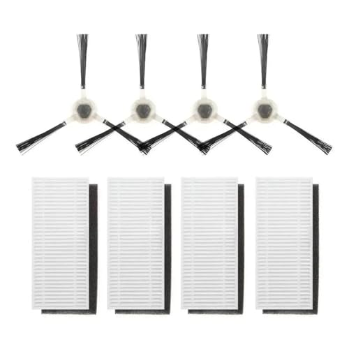 4 Seitenbürsten + 4 HEPA-Filter, Kompatibel Mit Lefant, M1 U180 M201 T700 M571 OKP K8 K7, Zubehörteil For Roboterstaubsauger, Filterkomponente(M1 U180) von IBXNBEJD