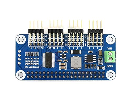 IBest 16 Channel 12-bit PCA9685 PWM Servo Driver HAT (B) Kit with I2C Interface for Raspberry Pi and Jetson Nano,Right Angle Pinheader von IBest