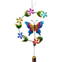 I-Glow LED-Solar-Hängeleuchte "Glöckchen" - Schmetterling Front von IC Gardenline