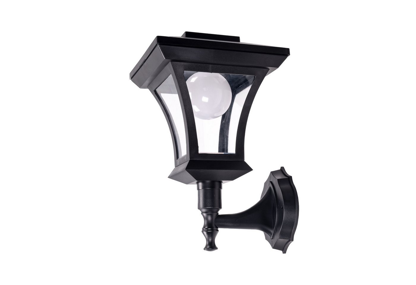 IC Gardenworld LED Laterne Solar Wand-Gartenlaterne im Straßenlaternen-Look mit LED Beleuchtung, LED fest integriert, warm-weiß, einfache Wandmontage von IC Gardenworld