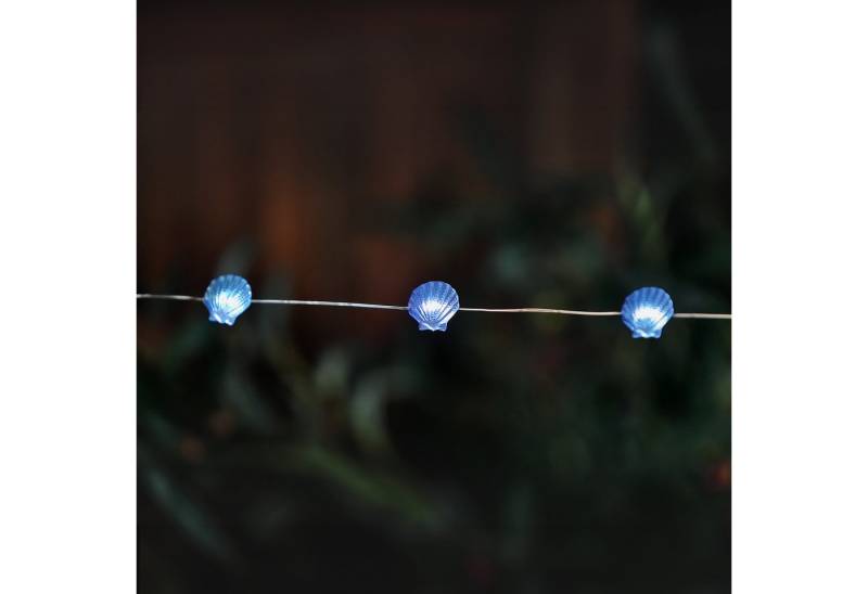 IC Gardenworld LED-Lichterkette Solar Lichterkette für außen mit 10 weißen LED beleuchtet, ca. 200 cm, Solarpanel mit Erdspieß, kaltweiße LEDs, 2 Lichtmodi von IC Gardenworld