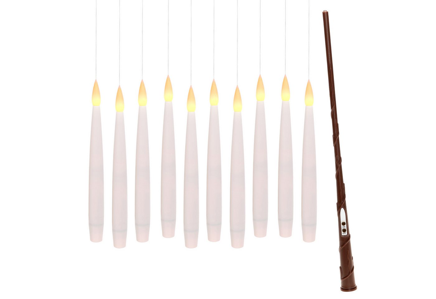 IC Home LED-Kerze 10 Stück schwebende Kerzen mit Zauberstab als Fernbedienung, ca. 15,5 cm, flammenlos, magische Halloween Deko & Weihnachtsdeko IC Home LED-Kerze 10 Stück schwebende Kerzen mit Zauberstab als Fernbedienung, ca. 15,5 cm, flammenlos, magische Halloween Deko & Weihnachtsdeko von IC Home