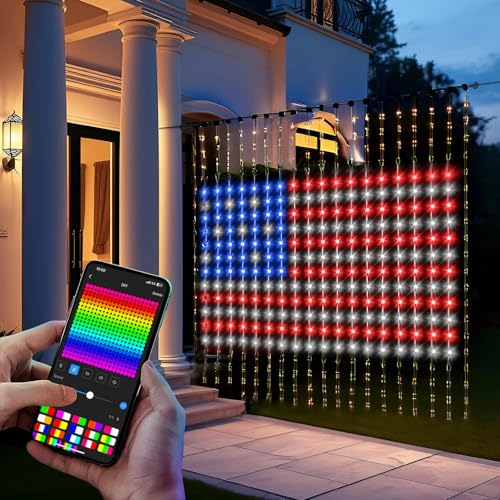 Vorhang Lichter, DIY Smart LED Vorhang mit Fernbedienung/APP, Dynamisch 400LEDs RGB LED Lichtervorhang 2M x 2M, Farbwechsel Curtain Lights für Weihnachten Festliche Party Innenim Freien Deko Vorhang Lichter, DIY Smart LED Vorhang mit Fernbedienung/APP, Dynamisch 400LEDs RGB LED Lichtervorhang 2M x 2M, Farbwechsel Curtain Lights für Weihnachten Festliche Party Innenim Freien Deko von AYAMAYA