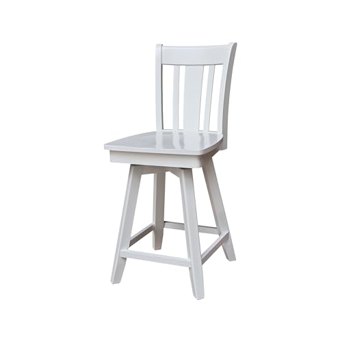 IC INTERNATIONAL CONCEPTS San Remo Esszimmerhocker aus Massivholz, drehbar, 61 cm Sitzhöhe, Weiß von IC INTERNATIONAL CONCEPTS