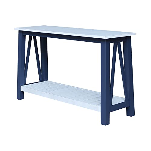 IC International Concepts Surrey Konsole/Sofatisch, elegantes Eingangs- oder Wohnzimmermöbel, stabiles Holzdesign - Blau/Antik-Kreide-Finish von IC INTERNATIONAL CONCEPTS