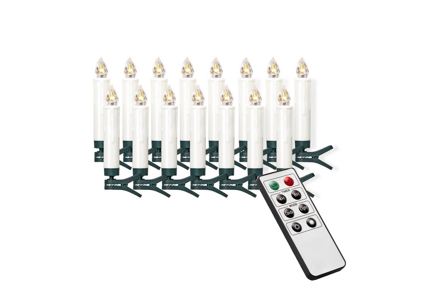 IC Winterworld LED-Christbaumkerzen 15 kabellose LED Weihnachtsbaumkerzen mit Fernbedienung, Komplett-Set, flammenlose Kerzen mit Tropfen, perfekte Alternative zur Lichterkette von IC Winterworld