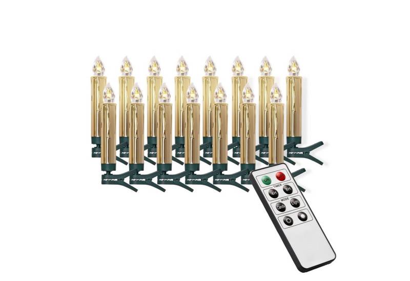 IC Winterworld LED-Christbaumkerzen 15 kabellose LED Weihnachtsbaumkerzen mit Fernbedienung, Komplett-Set, flammenlose Kerzen mit Tropfen, perfekte Alternative zur Lichterkette von IC Winterworld