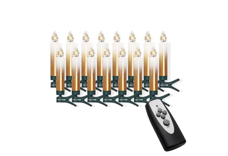 IC Winterworld LED-Christbaumkerzen 15 kabellose LED Weihnachtsbaumkerzen mit Fernbedienung, Komplett-Set, flammenlose Kerzen mit Tropfen, perfekte Alternative zur Lichterkette von IC Winterworld
