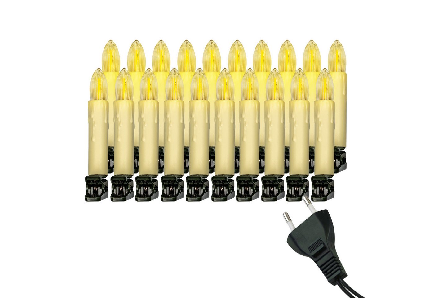 IC Winterworld LED-Lichterkette Retro LED Weihnachtsbaum-Lichterkette mit Filament-Kerzen, E10 Birne, 20-flammig, warm-weiß, 230V, nostalgische Weihnachtsbeleuchtung für Innen IC Winterworld LED-Lichterkette Retro LED Weihnachtsbaum-Lichterkette mit Filament-Kerzen, E10 Birne, 20-flammig, warm-weiß, 230V, nostalgische Weihnachtsbeleuchtung für Innen von IC Winterworld