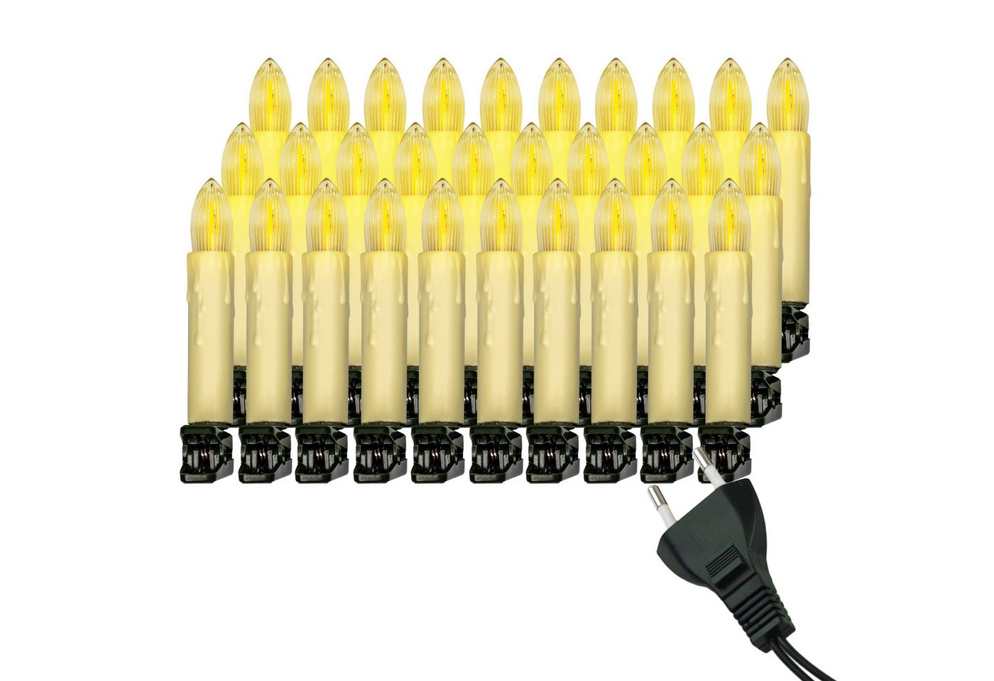 IC Winterworld LED-Lichterkette Retro LED Weihnachtsbaum-Lichterkette mit Filament-Kerzen, E10 Birne, 30-flammig, warm-weiß, 230V, nostalgische Weihnachtsbeleuchtung für Innen IC Winterworld LED-Lichterkette Retro LED Weihnachtsbaum-Lichterkette mit Filament-Kerzen, E10 Birne, 30-flammig, warm-weiß, 230V, nostalgische Weihnachtsbeleuchtung für Innen von IC Winterworld