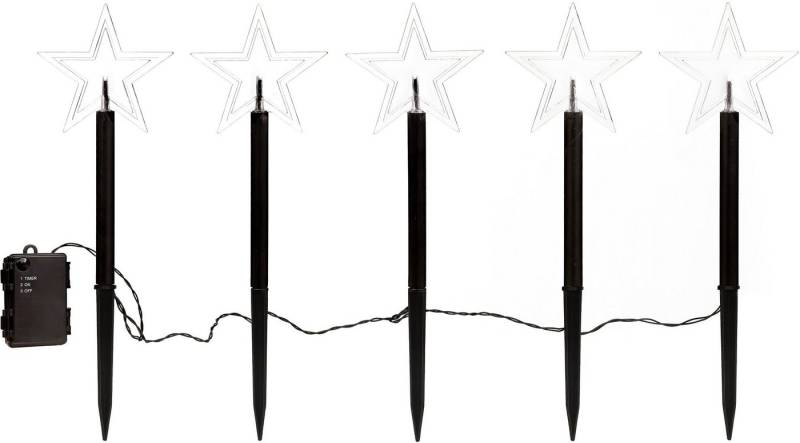 IC Winterworld LED Stern Weihnachtsstern, Weihnachtsdeko, Gartenstecker mit Timerfunktion, für den Innen- und Außenbereich von IC Winterworld