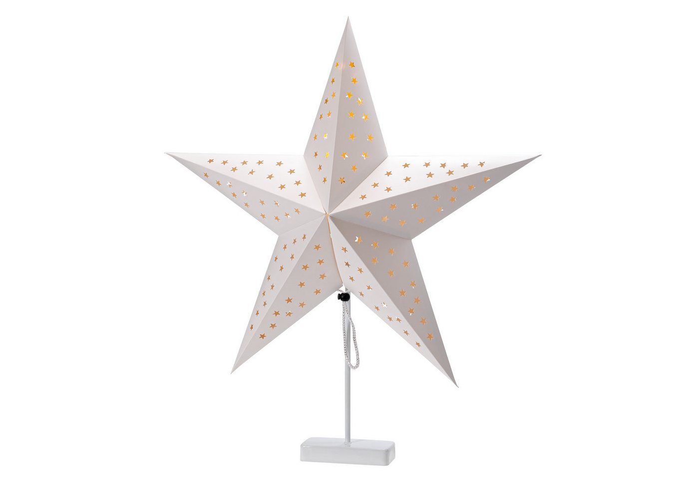 IC Winterworld LED Tischleuchte LED Tischleuchte mit Sternen-Lampenschirm und Metallfuß, Ø 60 cm, LED fest integriert, ca. 75 cm hoch, 6/18 Stunden Timer, batteriebetrieben, weiß IC Winterworld LED Tischleuchte LED Tischleuchte mit Sternen-Lampenschirm und Metallfuß, Ø 60 cm, LED fest integriert, ca. 75 cm hoch, 6/18 Stunden Timer, batteriebetrieben, weiß von IC Winterworld