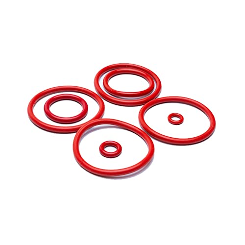 ICAMAS 10 Stück rote VMQ-Silikon-Ringdichtung CS 1 mm/1,5 mm/2 mm/2,4 mm lebensmittelechte Gummi-O-Ringe mit einem Außendurchmesser von 5 mm bis 80 mm (Color : CS 1mm, Size : OD 46mm) von ICAMAS
