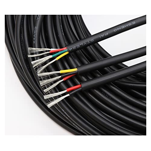 ICAMAS 22 AWG Kupfersignalkabel UL2464 Schwarz ummanteltes Kabel 2 3 4 5 6 7 8 9 10 Adern Elektronisches Audiokabel 2/5/10M (Size : 10M, Color : 8 Cores) von ICAMAS